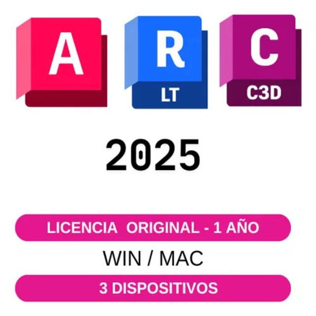 Autocad + Revit + Civil 3d – Lic 1 Año – 2 Dispositivos, Win o Mac