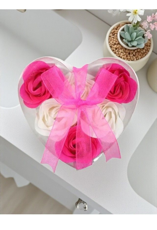 Rosenseifen Herz pink-weiss