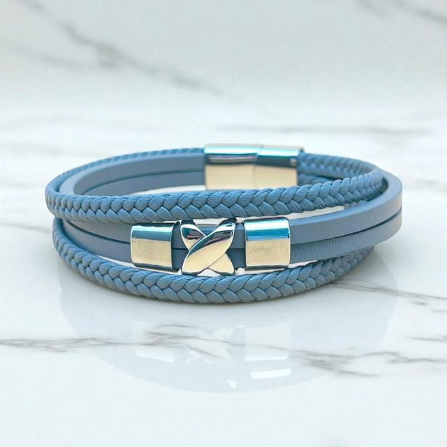 Bracelet cuir multibrun