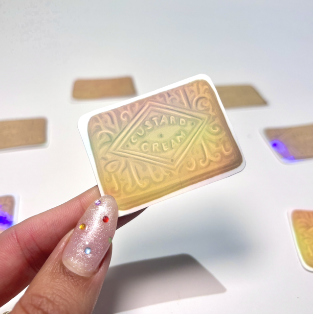 Custard Cream Holographic Sticker