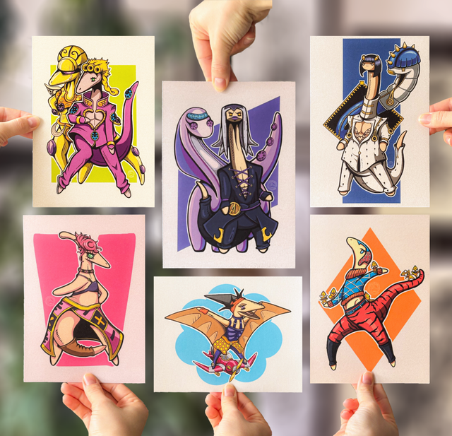 Jojozaury - komplet 6 printów