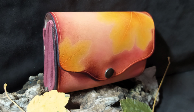 Porte Monnaie Soufflet-Feuilles d'Erable