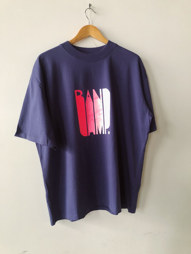 T-Shirt lila "Band Camp" - Siebdruck Unikat auf high quality Shirt Oversized Look
