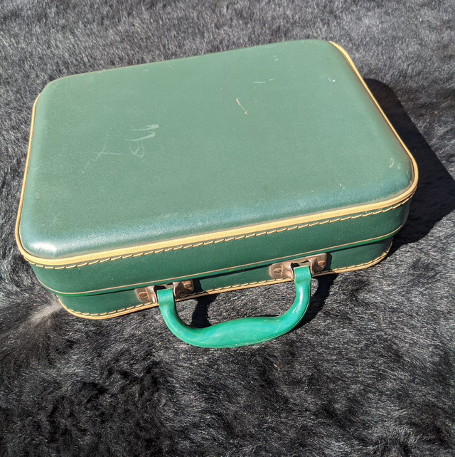 Valise en Skaï vert