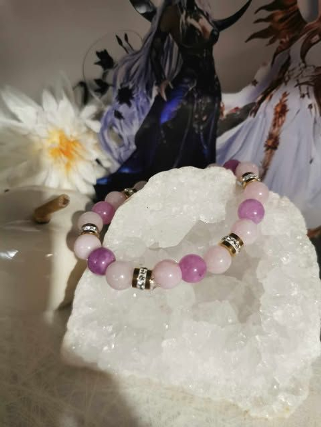 Bracelet Jade Lilas &amp; Kunzite Collection Vibrations Naturelle 
