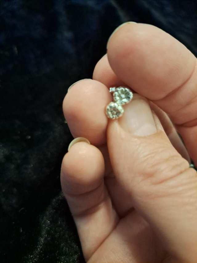 Small silver flower studs