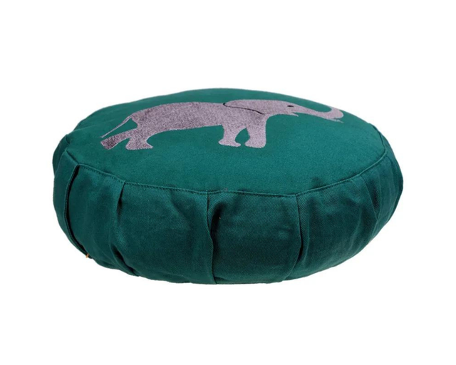 Coussin de méditation enfant vert éléphant