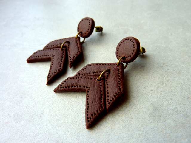 Boucles d'oreilles chevrons - Terre Cannelle
