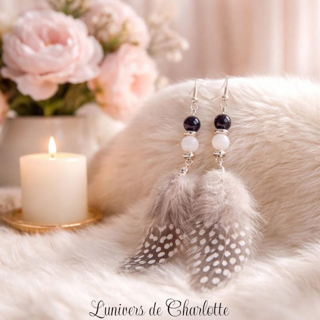 Boucles d'oreilles "Pierre de lune" BO-010