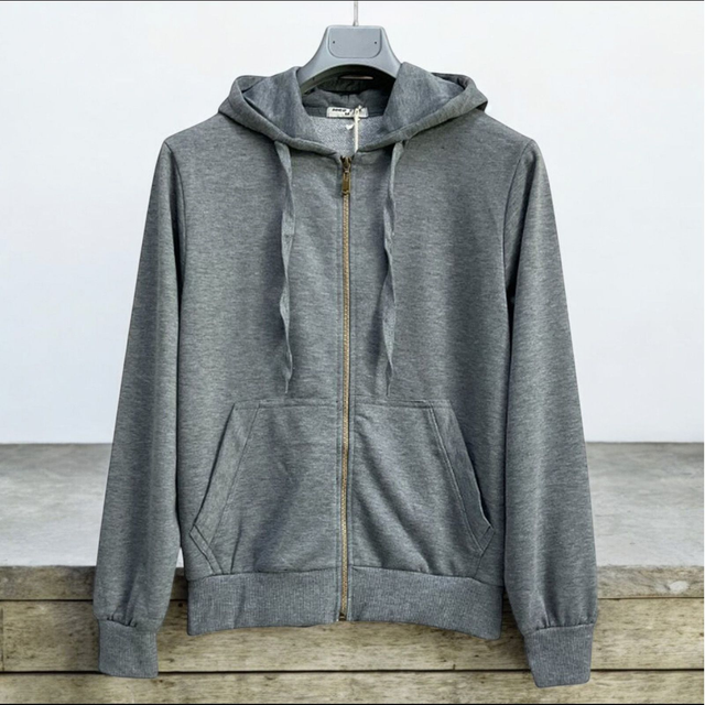 Felpa basic con cappuccio zip 48623