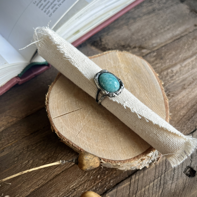 Bague organique Amazonite