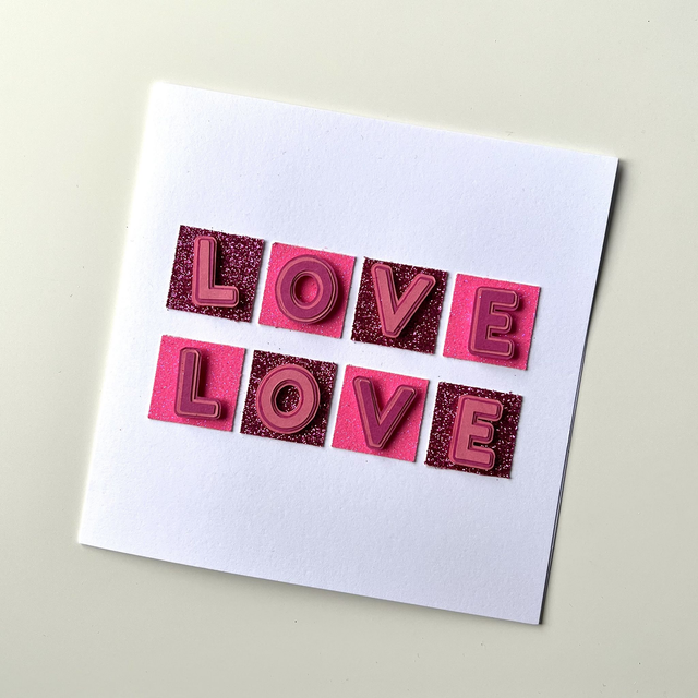 Handmade LOVE Mini Blocks Card Large Square