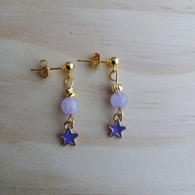 Oorbellen "Lavender Stars" met Amethist Lavendel (3.022)
