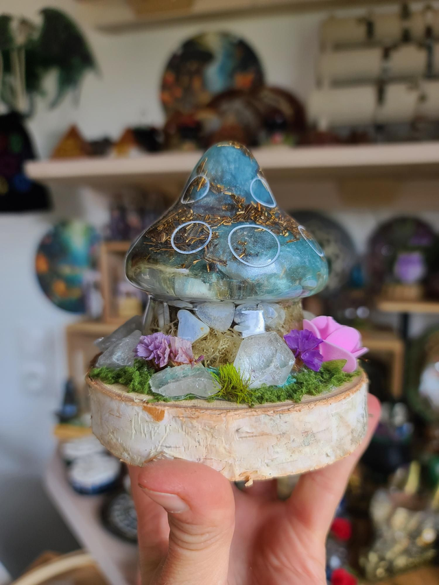 Maison champignon orgonite douce expression 