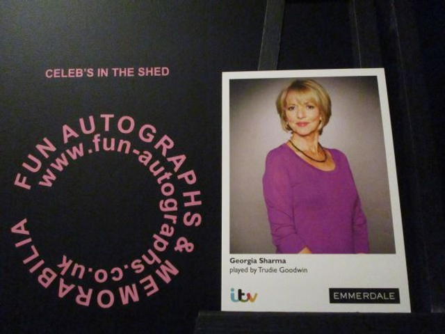Trudie Goodwin (Georgia Sharma) Original Emmerdale Coloured Itv Logo Cast Card