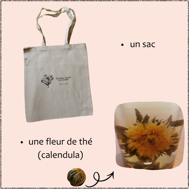 C. Une fleur contre un sourire #1