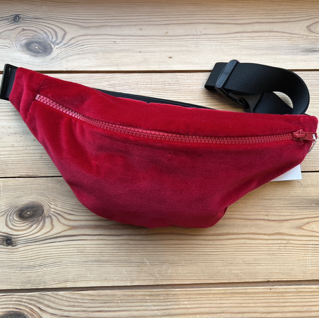 Bauchtasche Samt rot