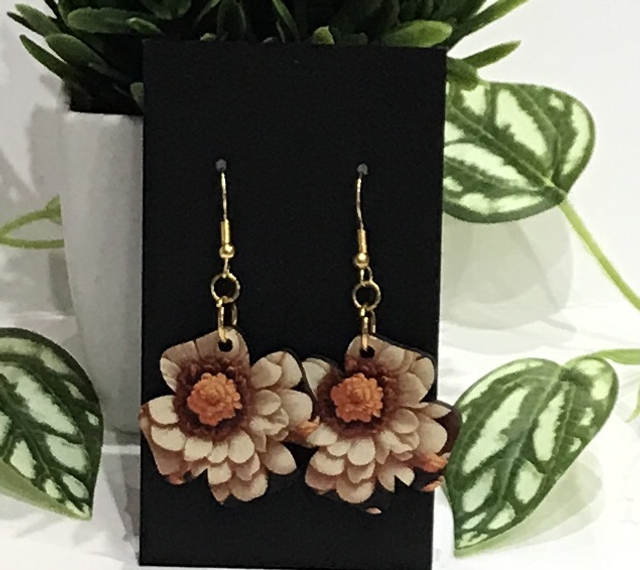 Wood Mix Coloured Dangling Earrings- MSDE58