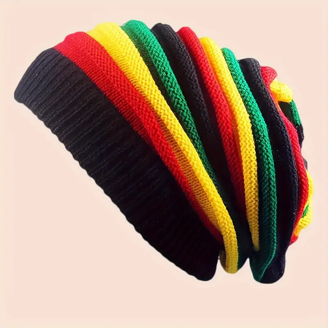Bonnet Reggae Rasta Unisexe Noir – Vert Jaune Rouge | Mode Reggae & Streetwear