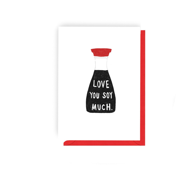 Love You Soy Much - Illustrated Love Card  