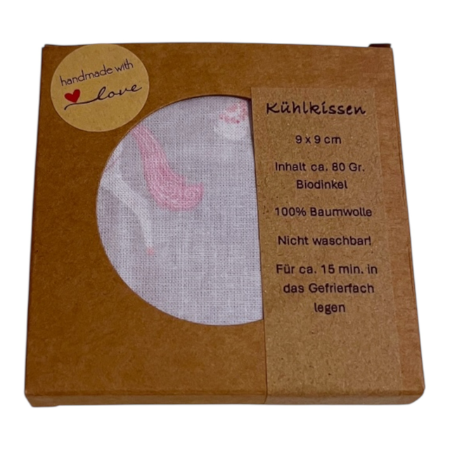 🌿 Mini Wärme- & Kühlkissen aus Baumwolle mit Dinkel (9 × 9 cm)