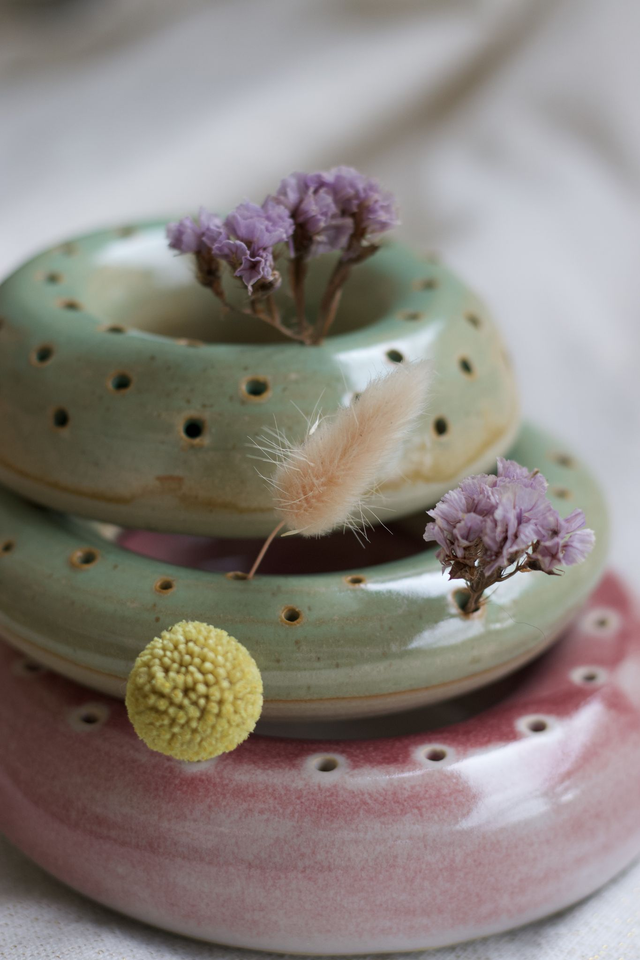 Couronne à fleurir en céramique artisanale faite main | Lotty Création