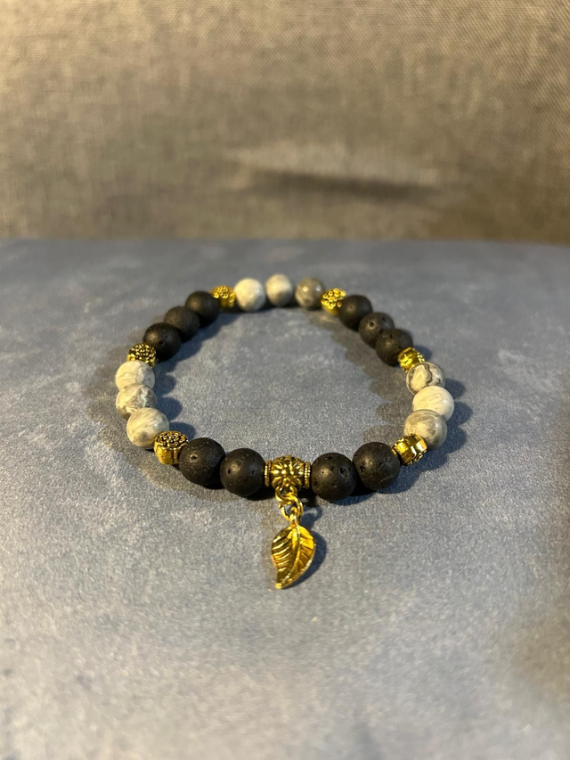 Map Jasper &amp; Lava Stone Bracelet