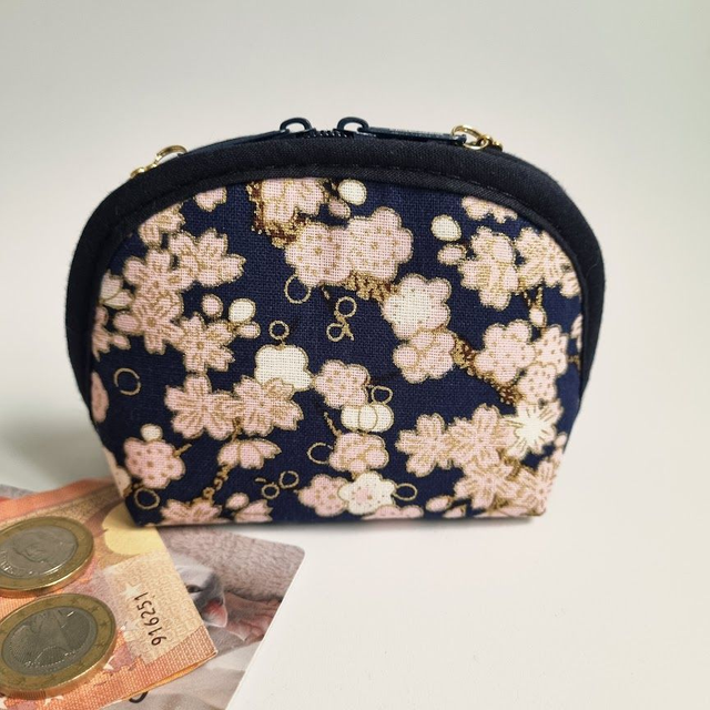 Porte-monnaie arrondi &quot;Hinata&quot; bleu marine