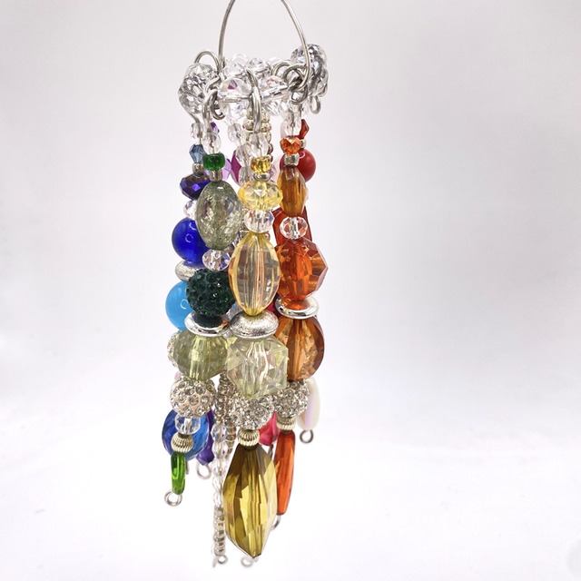 UPCYCLED Icicles Christmas Decoration in 8 rainbow colours vintage beads