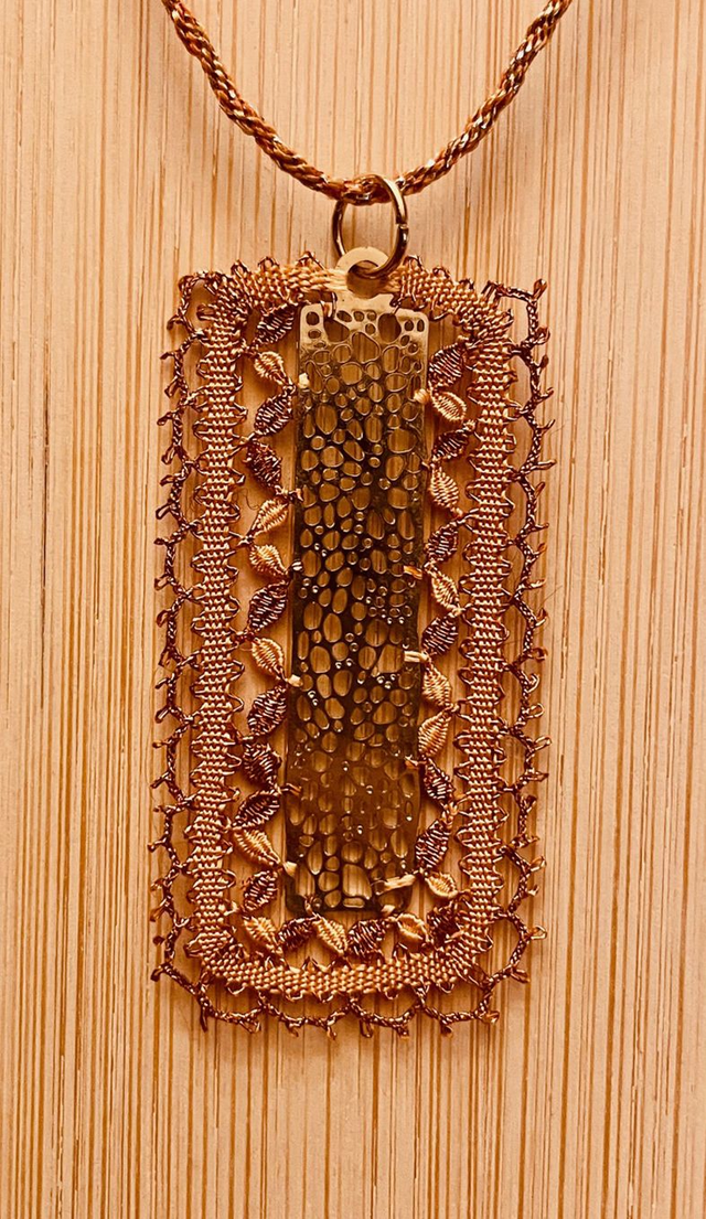 Pendentif rectangle - orange