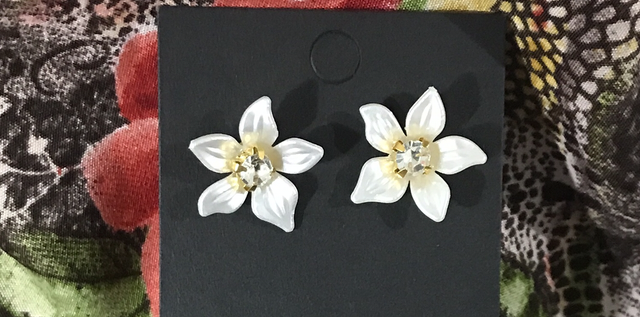 White Stud Earrings- STU46