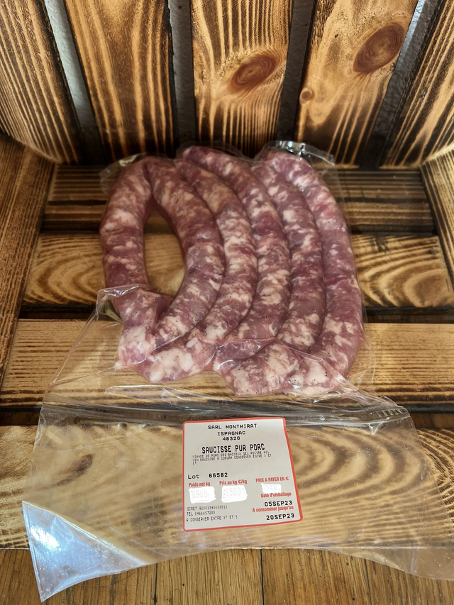 Saucisse pur porc 505g