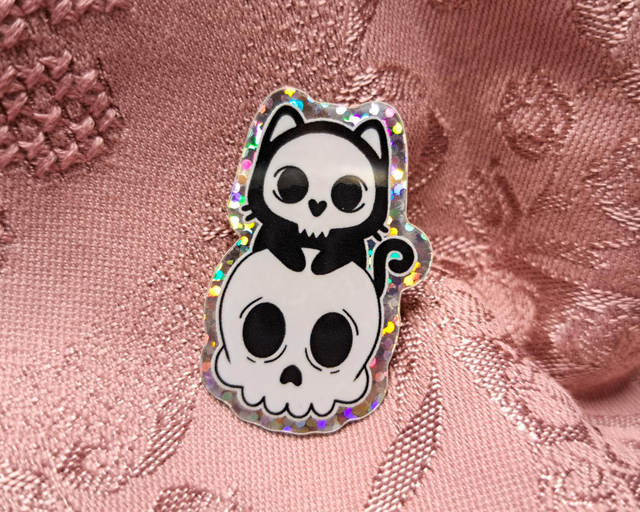 Sticker Skullcat klein