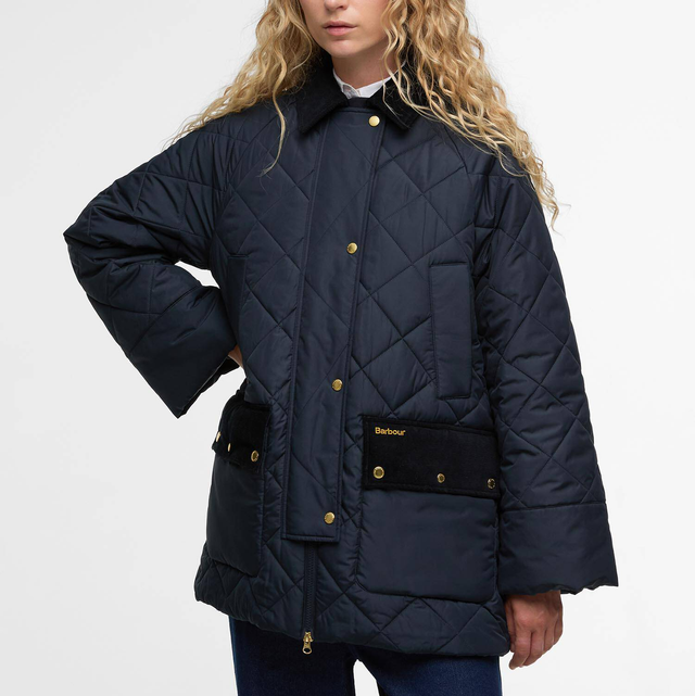 Barbour Aldburgh Quilted Jacket Navy Tartan