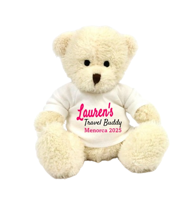Travel Buddy Teddy Bear - White