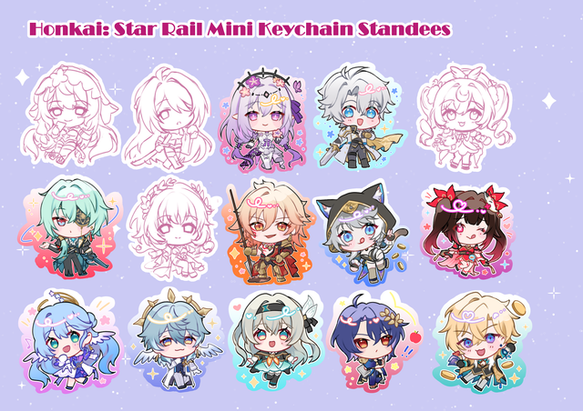 Honkai Star Rail Mini Keychain Standees (Penacony &amp; Amphoreus Edition)