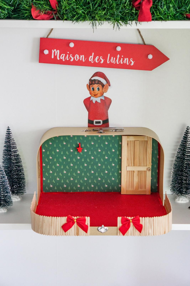 Valise magique - motif chalet forestier