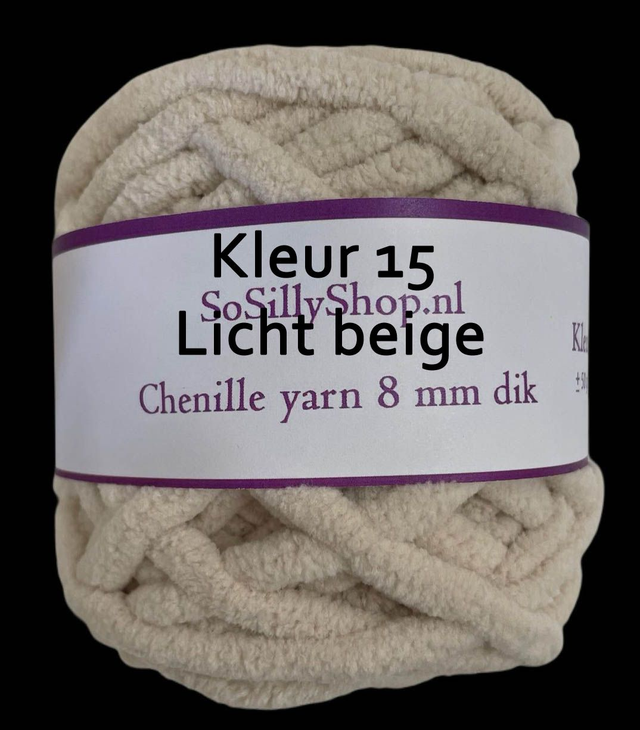 Chenille fluffy yarns 8 mm dik 45 grams