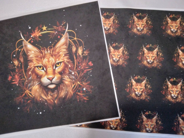 Double Panneau lynx  en Microfibres - 40x40cm 