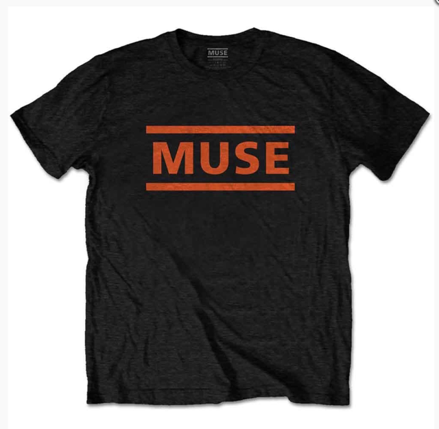 MUSE UNISEX T-SHIRT: ORANGE LOGO (BLACK)
