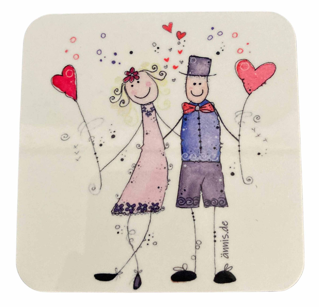 Untersetzer "Pärchen mit Herzen"