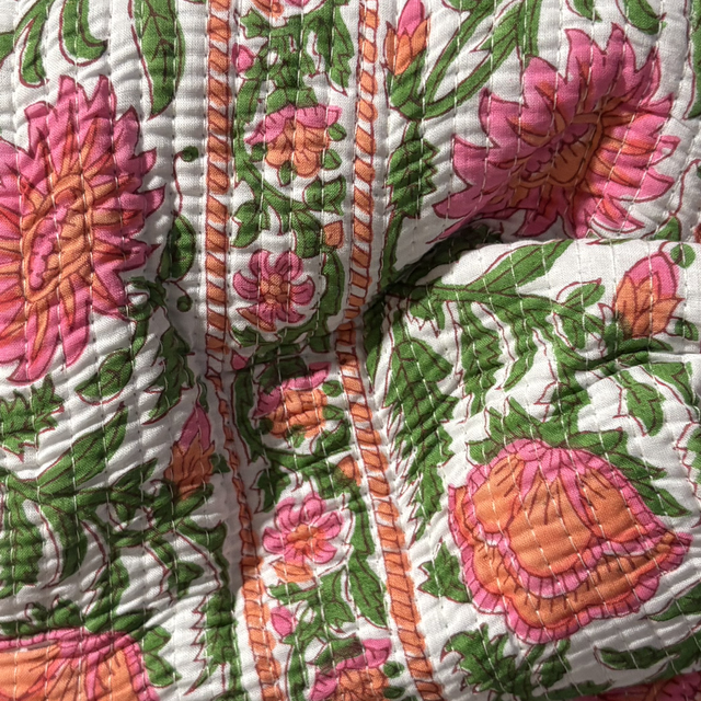 Pink &amp; Green Floral Toiletry Bag - Medium