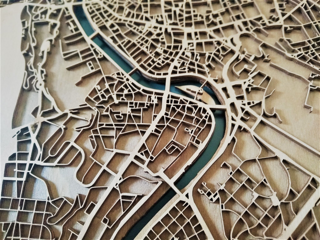 B03 – Carte de Rome 3D – Décoration Murale