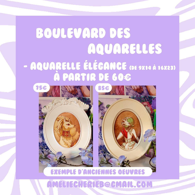 Aquarelle élégance à la commande