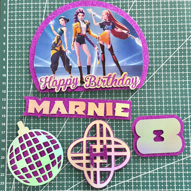 Personalised K-pop Demon Hunters Cake toppers