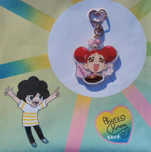 Doremi "I ❤ Steak" / Acrylic Charm / Ojamajo Doremi / Design by Atsuru Yunoki (Me) /