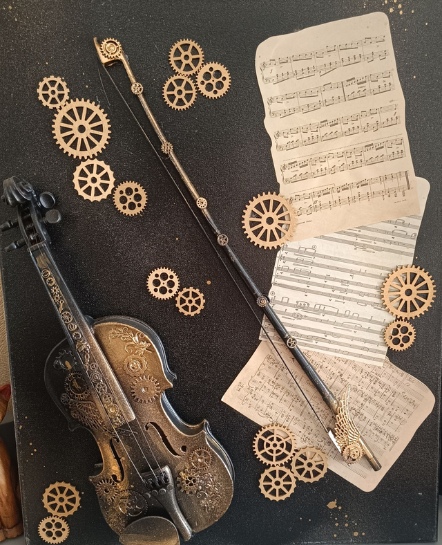 Tableau steampunk violon
