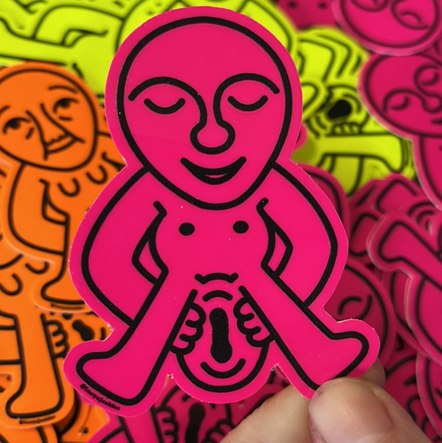 Sheela na Gig Vinyl Sticker - Fluro Pink