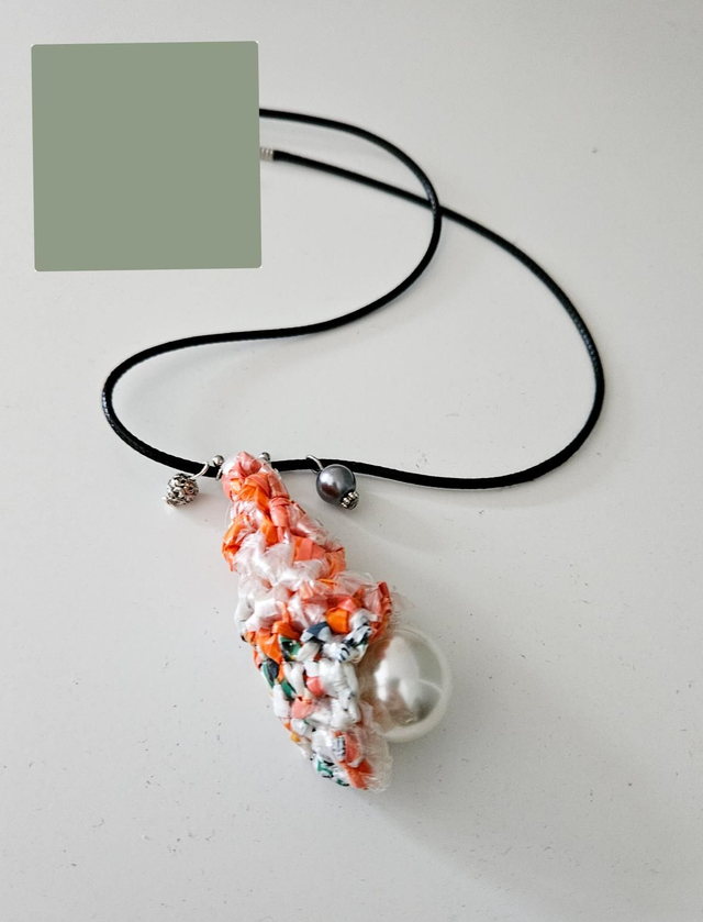 Handmade Crochet Unique Pattern and Shape with Beads Necklace