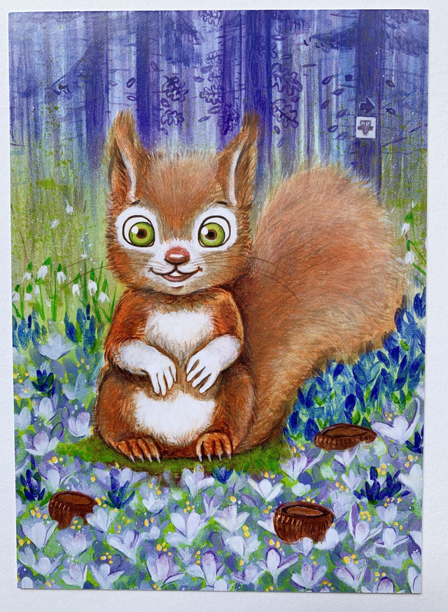 Böhm & Böhm - Postkarte "Doktor Hörnchen" / Postcard "Squirrel MD"